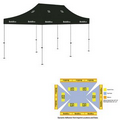10' x 20' Black Rigid Pop-Up Tent Kit, Full-Color, Dynamic Adhesion (16 Locations)